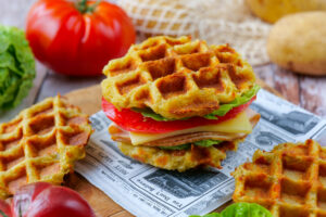 Crispy potato waffles recipe fresh from the waffle iron